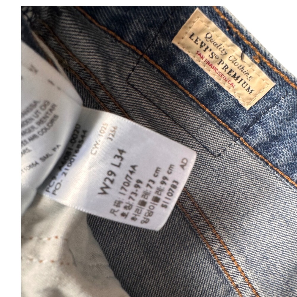 Levis Ribcage Wide Leg Jeans Womens 29 Medium Wash High Rise Blue Denim Pants - Picture 3 of 4
